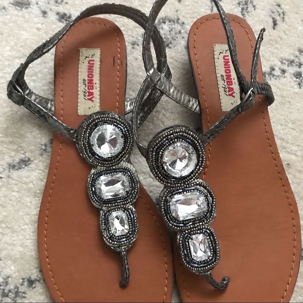 Silver Jeweled Sandal